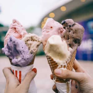 What are the different types of frozen dessert - the final lick